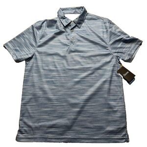 Vintage Etonic Men's Medium Blue AOP Short Sleeve Polo Shirt